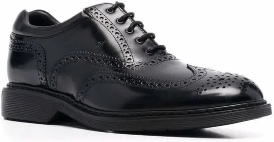 Hogan leather lace-up brogues Black