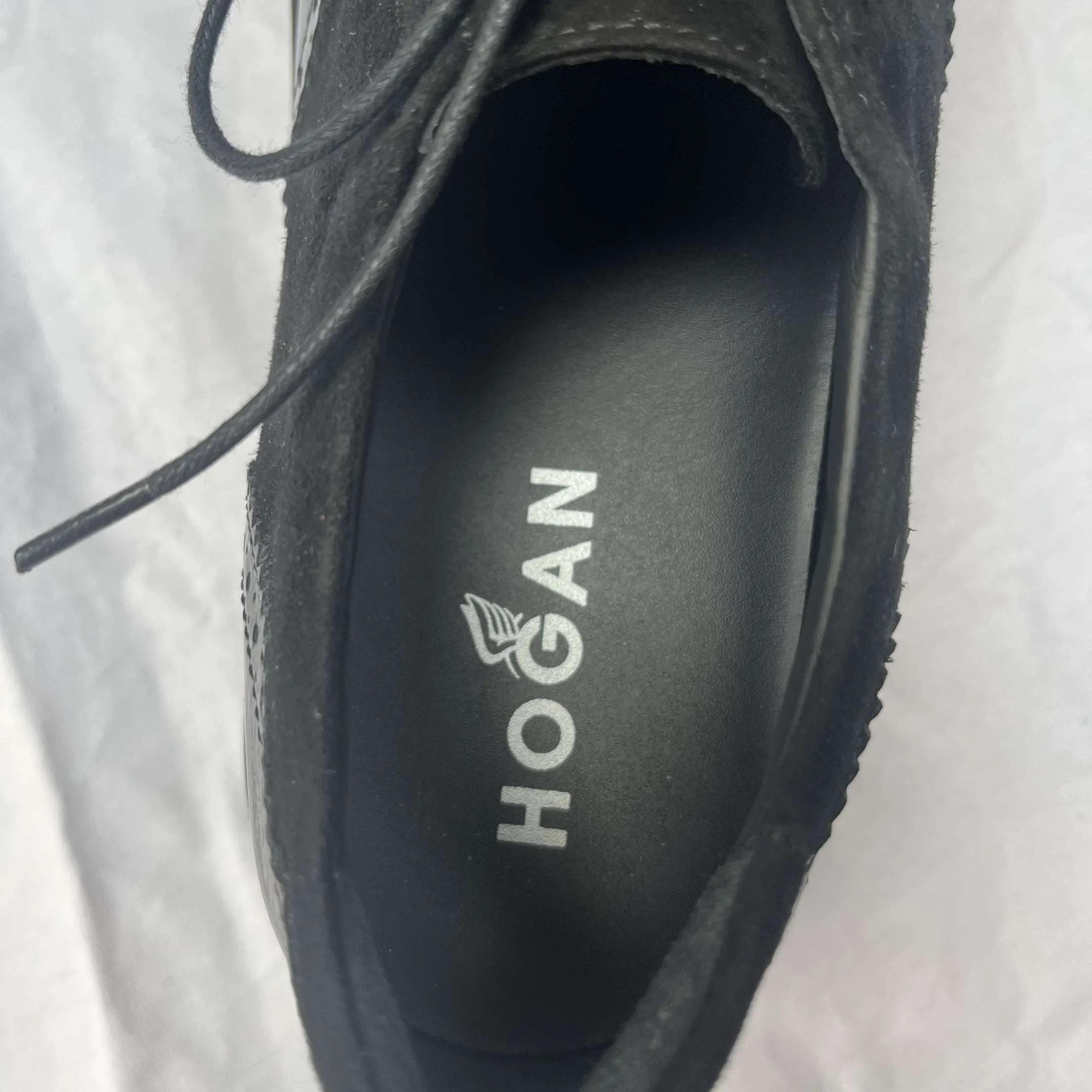 Hogan Patent & Suede Flatform Brogues, Size 40