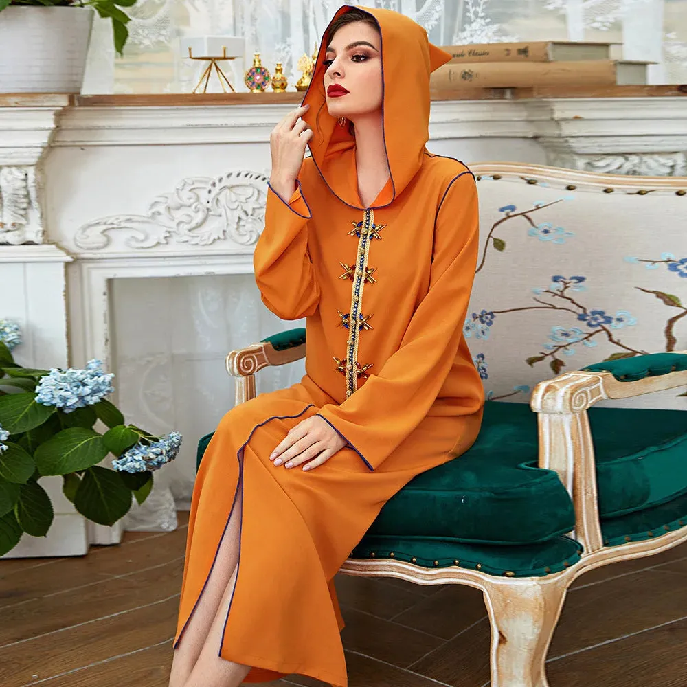 Hooded Djellaba Party Gown Femme Islamic Jalabiya