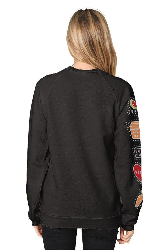 Jack Of All Trades Vegan Patchwork Unisex Raglan Sweatshirt Night.