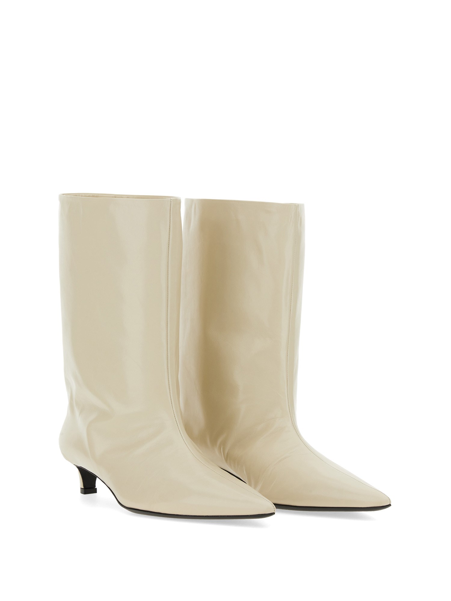 Jil Sander leather heeled boot