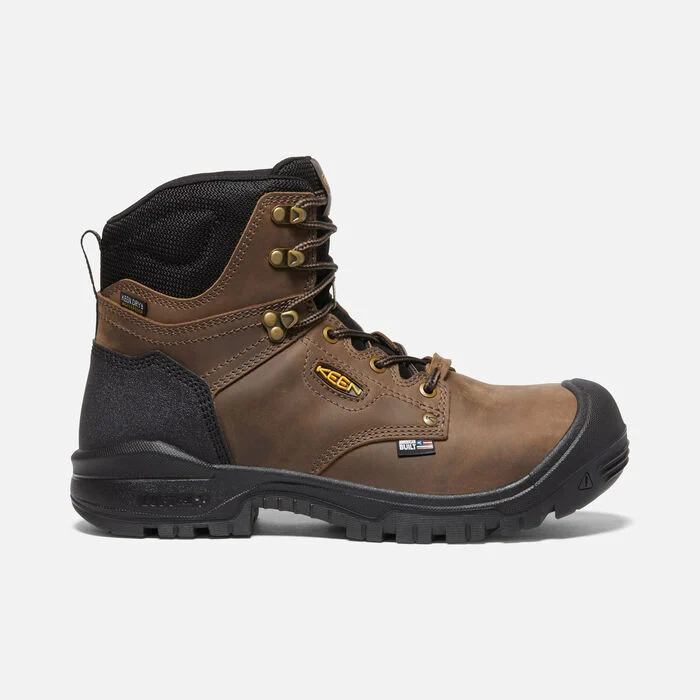 Keen Utility Mens Independence 6′ Waterproof Boots-Dark Earth/Black