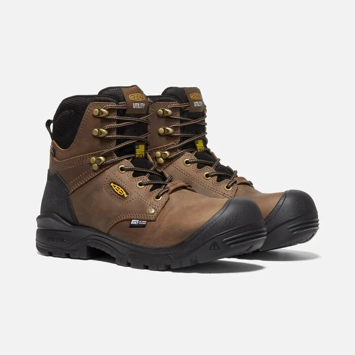 Keen Utility Mens Independence 6′ Waterproof Boots-Dark Earth/Black