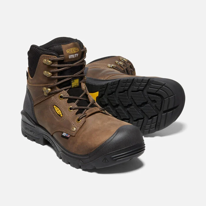 Keen Utility Mens Independence 6′ Waterproof Boots-Dark Earth/Black