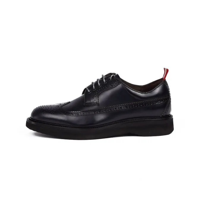 Laced Shoes - Polished Leather Derby - Men - Dark Blue