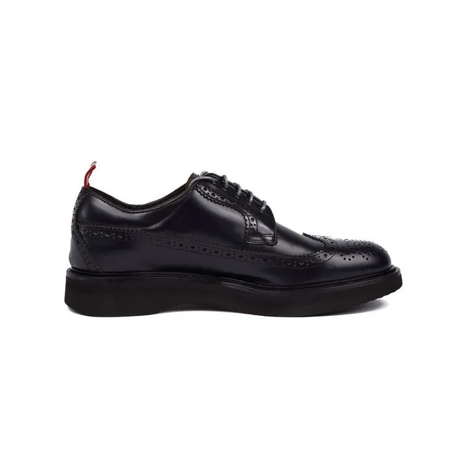 Laced Shoes - Polished Leather Derby - Men - Dark Blue