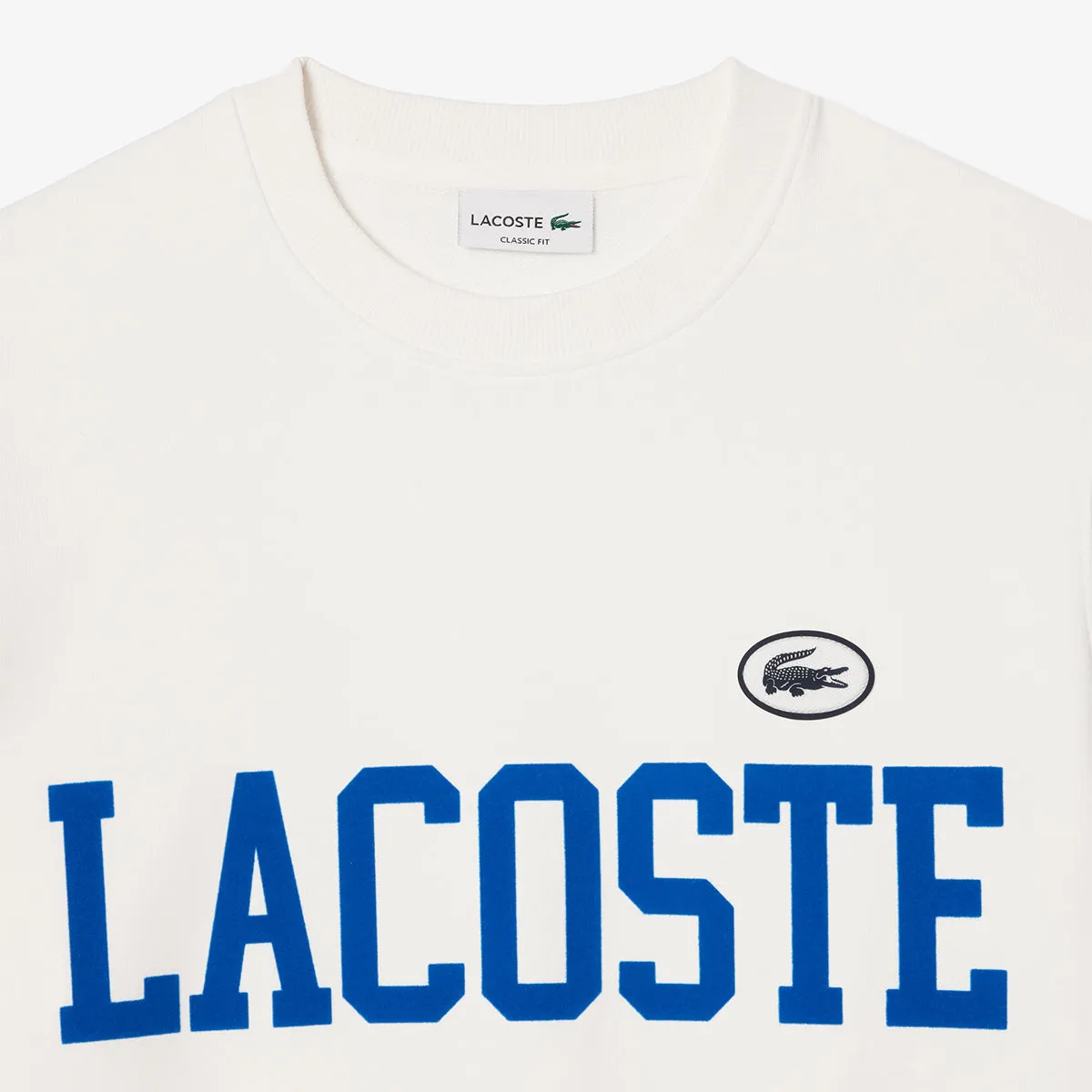 Lacoste White Flocked Fleece Sweatshirt - Top Google SEO Result