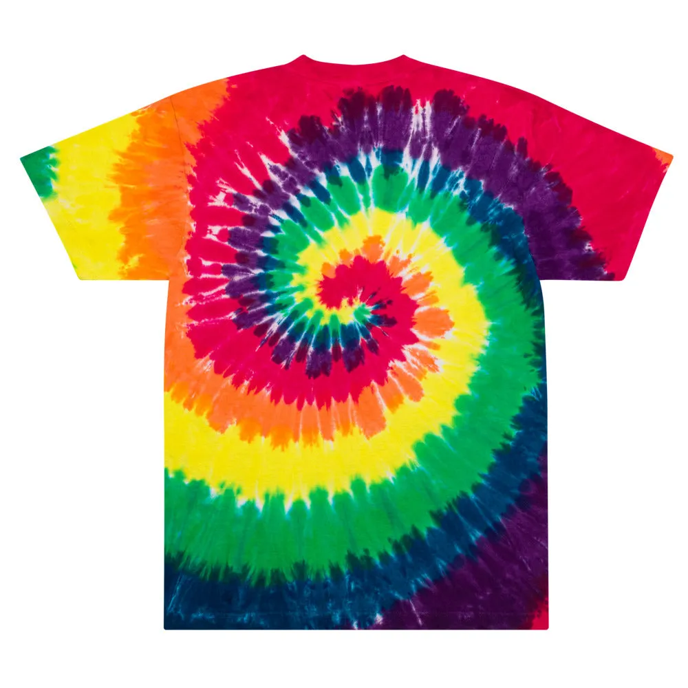 Large Tie Dye T-Shirt with Embroidered 4-Letter Word