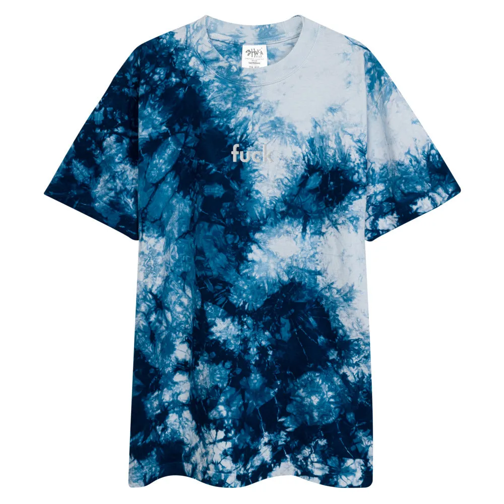 Large Tie Dye T-Shirt with Embroidered 4-Letter Word