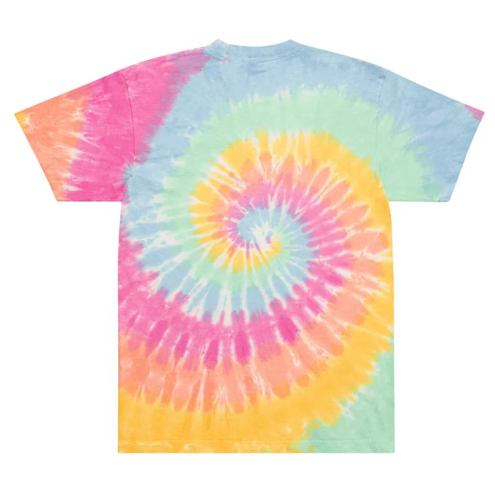 Large Tie Dye T-Shirt with Embroidered 4-Letter Word