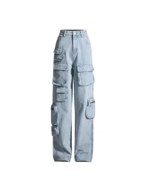 Light Blue Denim Cargo Jogger