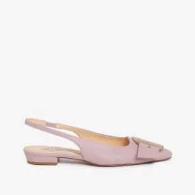 Lilac women's leather ballet flat