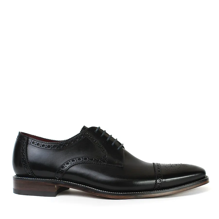 Loake Foley Black Leather Derby Shoes