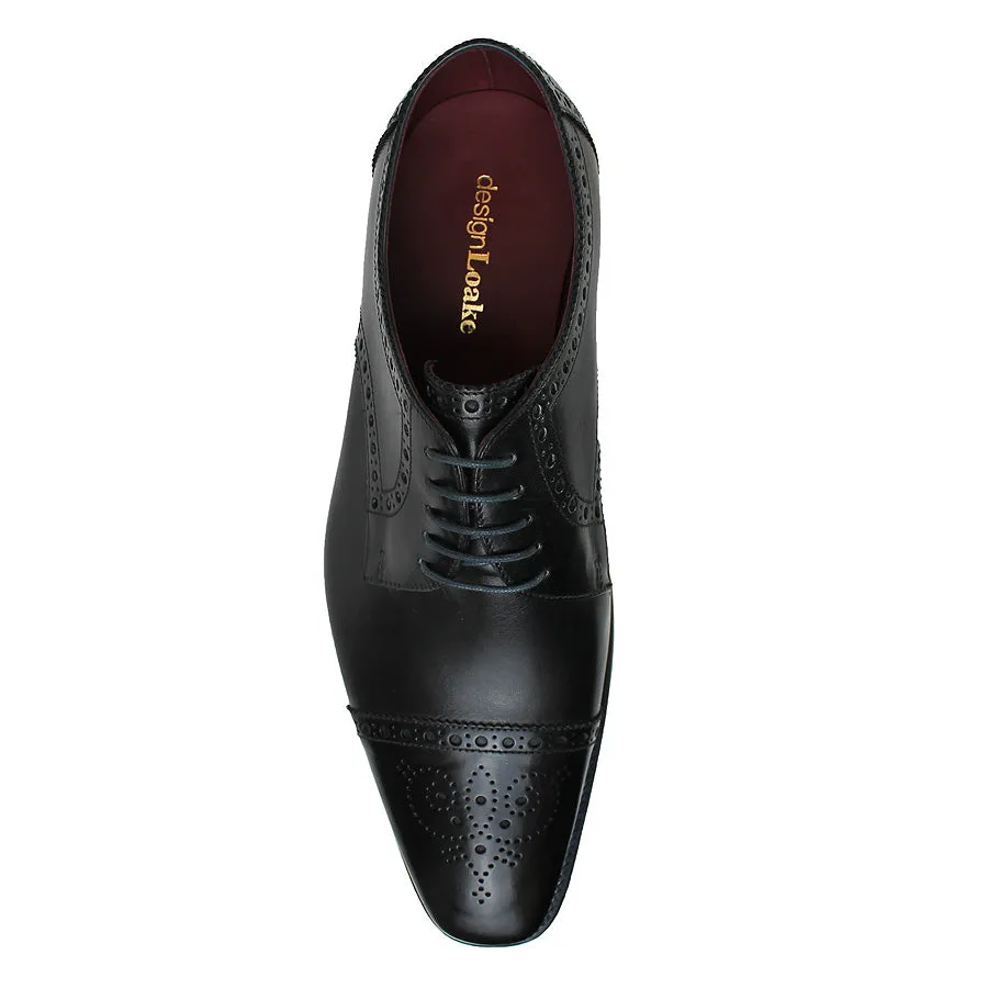 Loake Foley Black Leather Derby Shoes