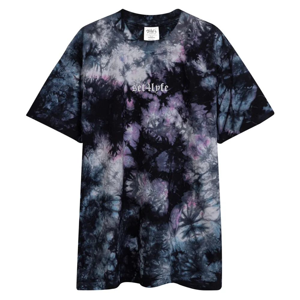 Low Key Oversized Tie Dye T-Shirt | Embroidered Design | Shop Now