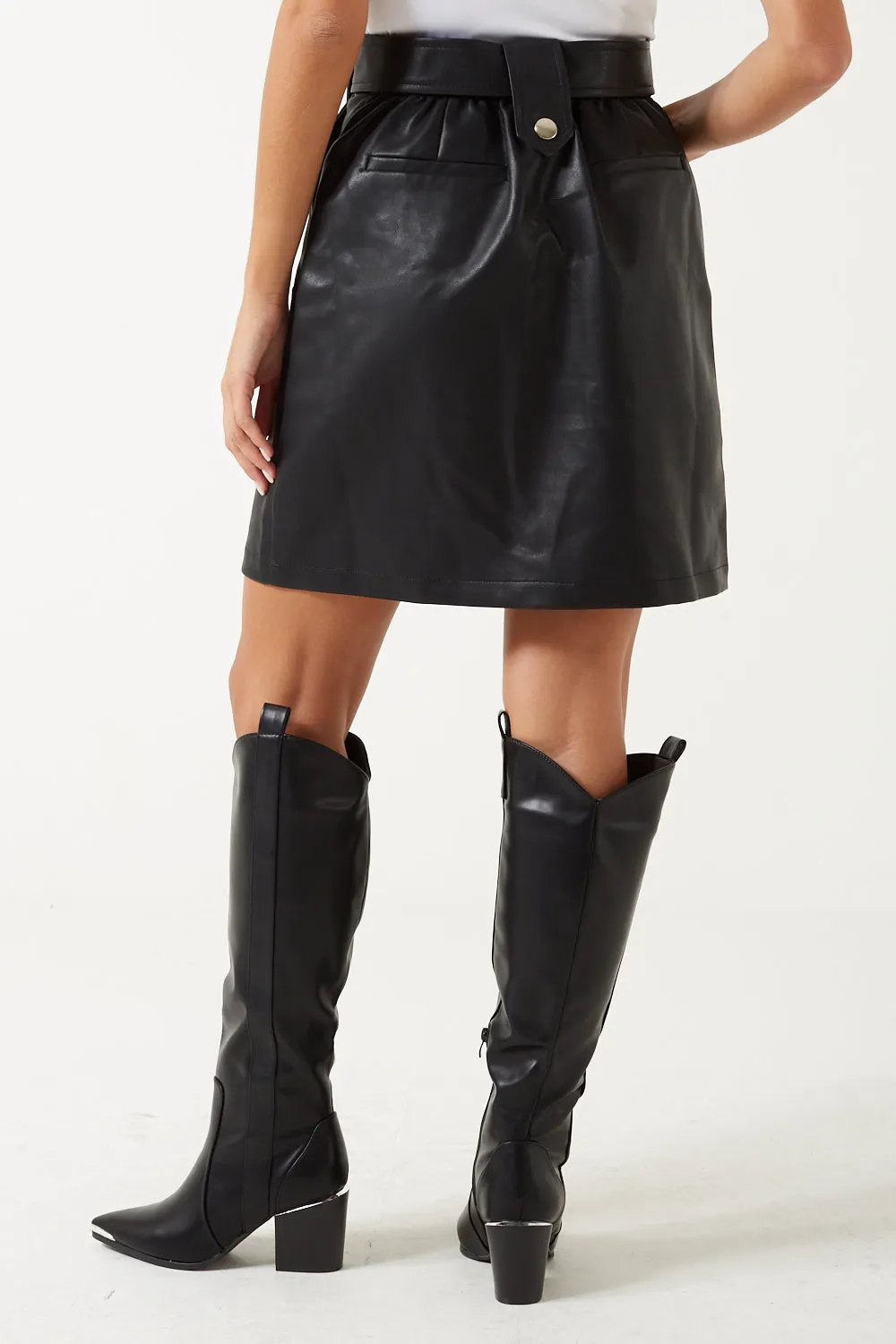 Marc Angelo Faux Leather Skirt