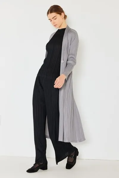 Marina West Swim Pleated Long Sleeve Cardigan - Result