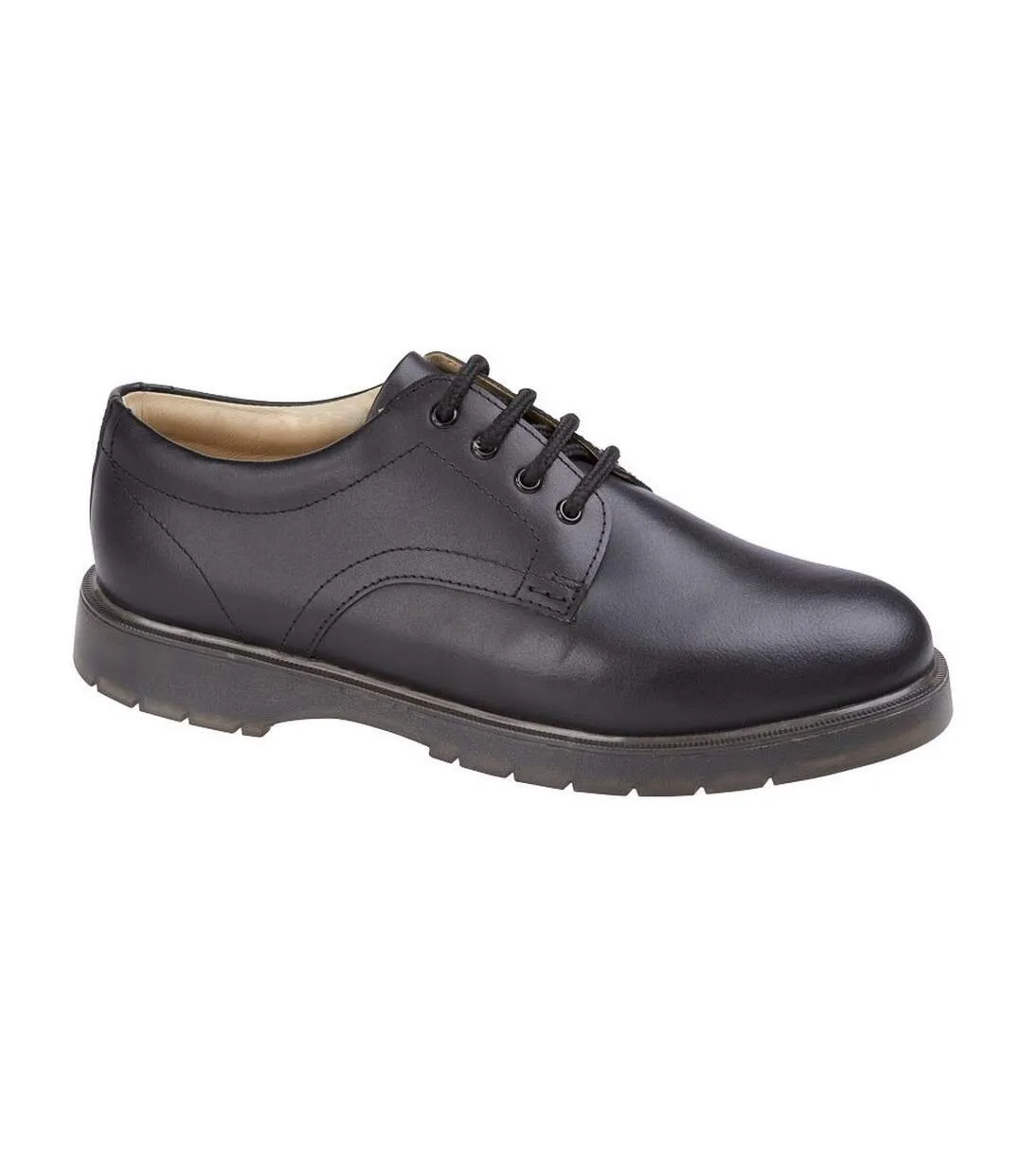 Mens waxy leather formal shoes black Grafters