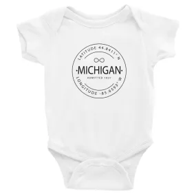 Michigan Baby Onesie - Coordinates of Latitude & Longitude