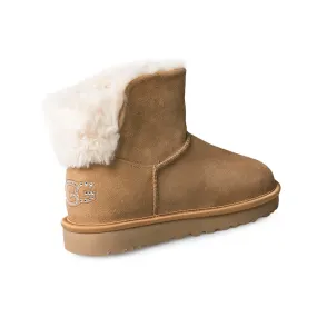 mini chestnut UGG boots bling classic women's