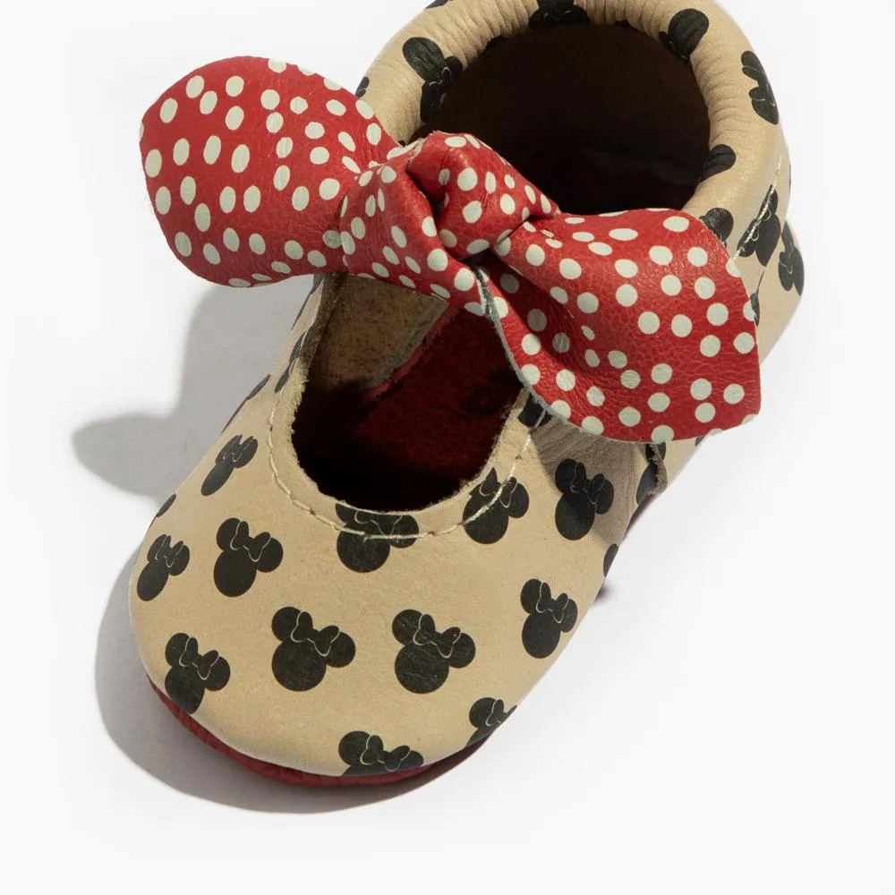 Minnie Dots Baby Shoe - Knotted Bow Design