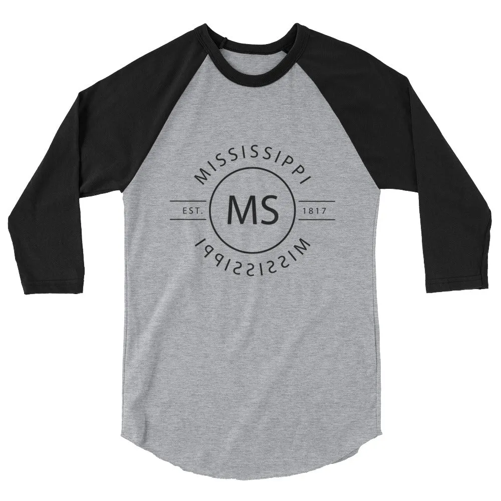 Mississippi - 3/4 Sleeve Raglan Shirt - Reflections - Available Now for Purchase