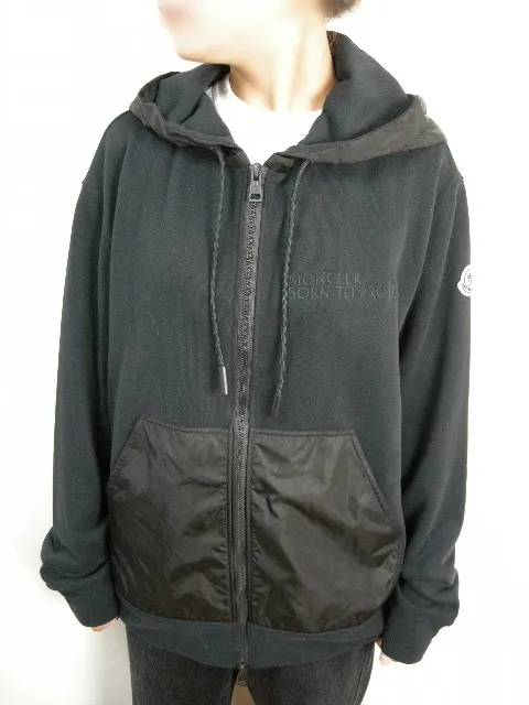 MONCLER Nylon Sweatshirt Hoodie for Men - Black, Size L