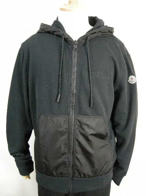 MONCLER Nylon Sweatshirt Hoodie for Men - Black, Size L