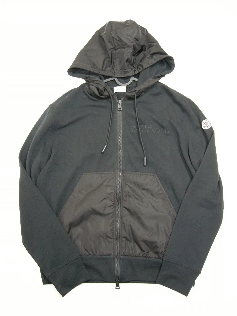 MONCLER Nylon Sweatshirt Hoodie for Men - Black, Size L