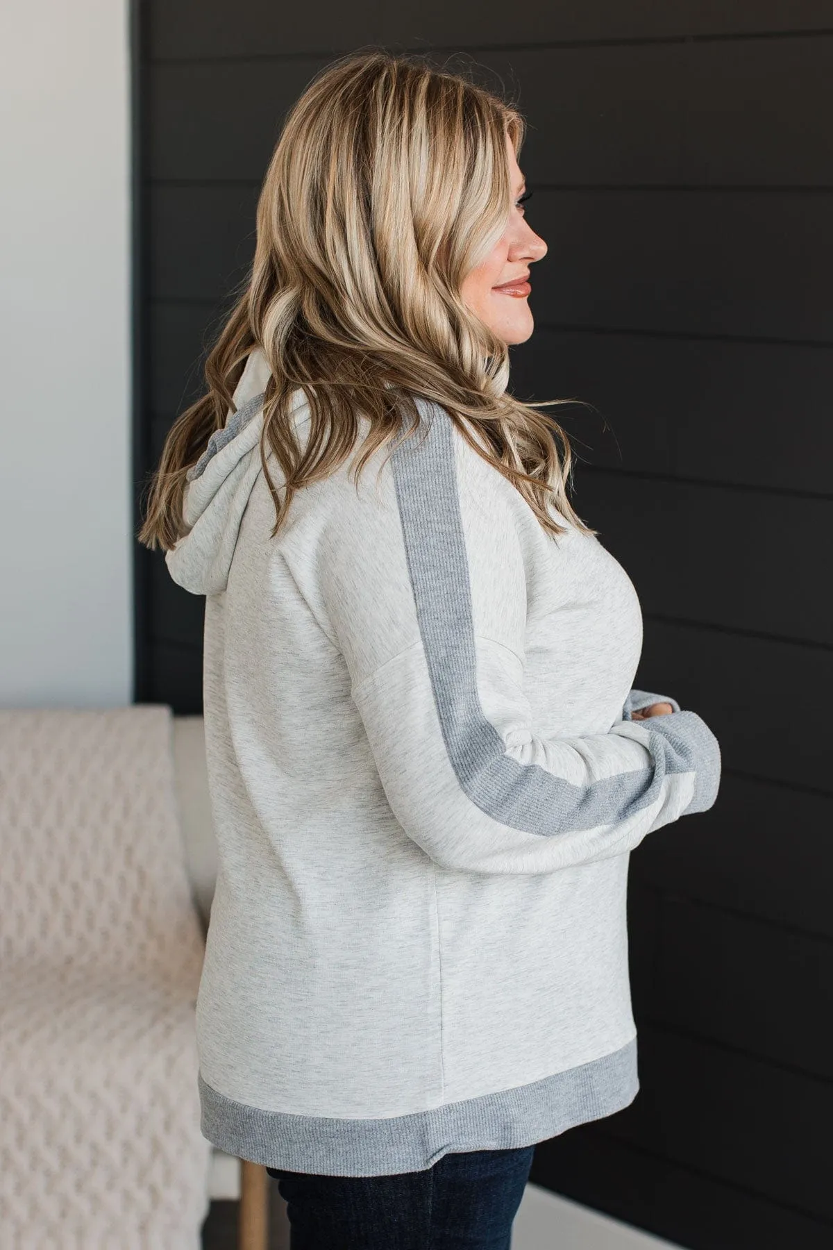 My Every Wish Hooded Top- Heather Grey