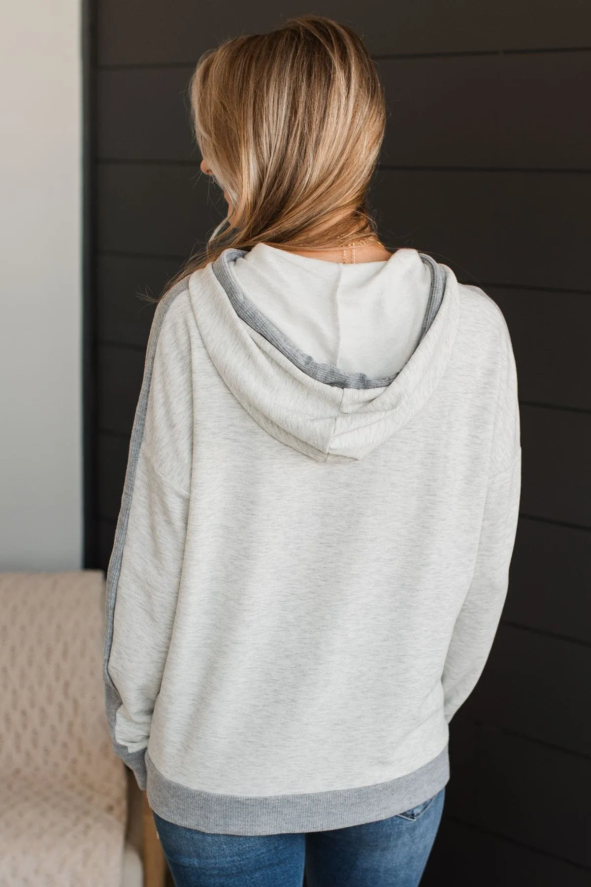 My Every Wish Hooded Top- Heather Grey