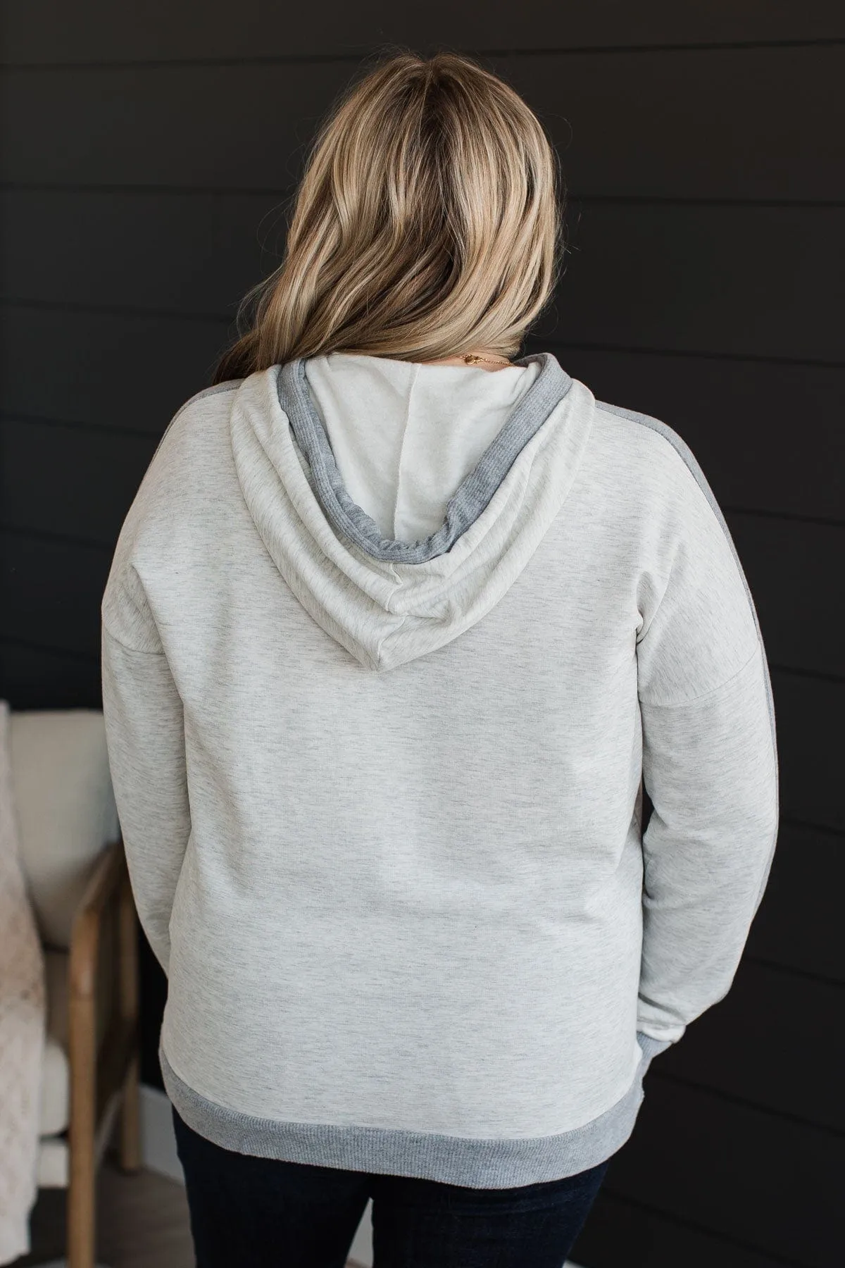 My Every Wish Hooded Top- Heather Grey