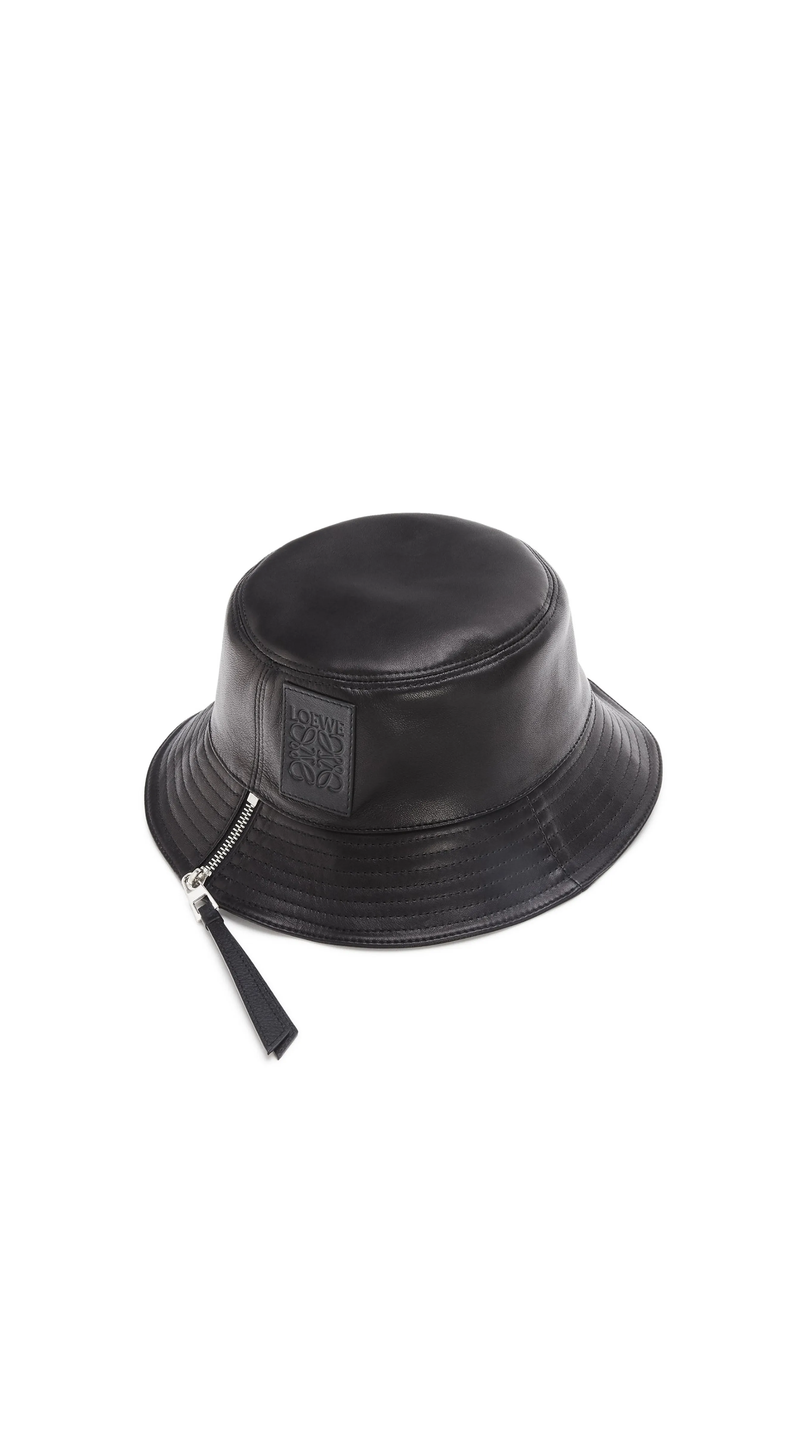 Nappa Calfskin Black Fisherman Hat