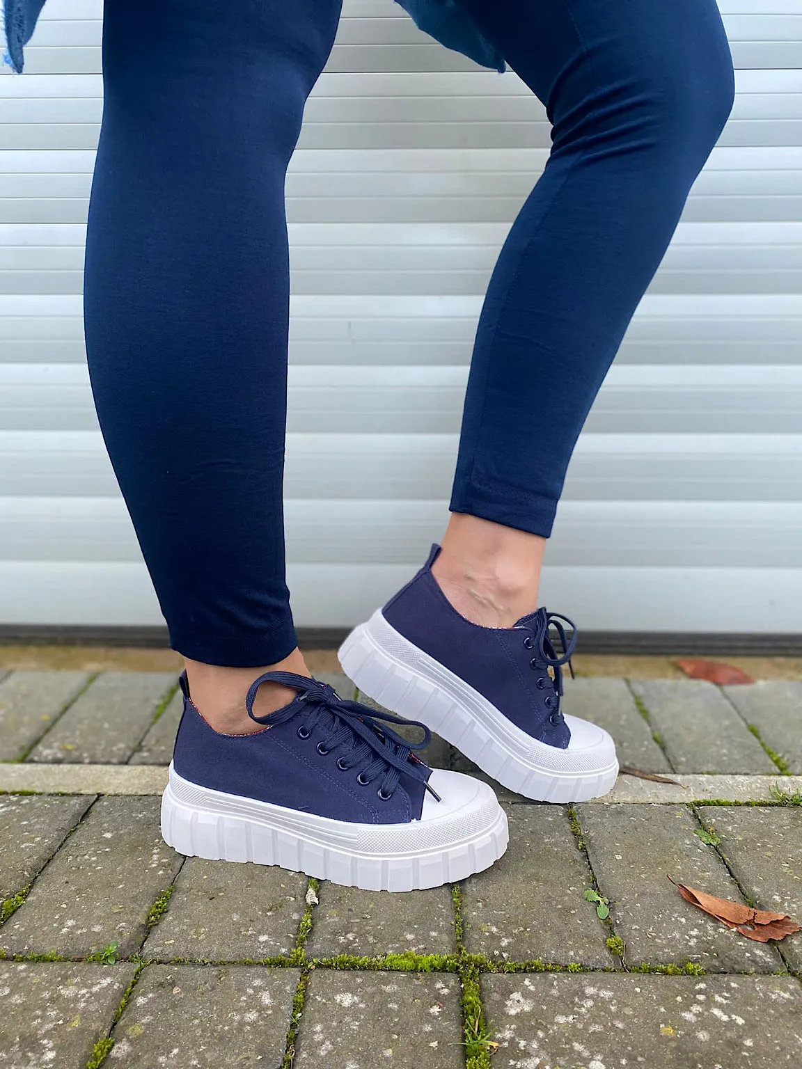 Navy Mayze Stack Trainers - Google SEO Result: Navy Blue Mayze Platform Sneakers