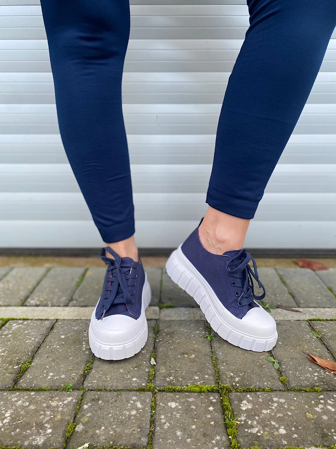 Navy Mayze Stack Trainers - Google SEO Result: Navy Blue Mayze Platform Sneakers