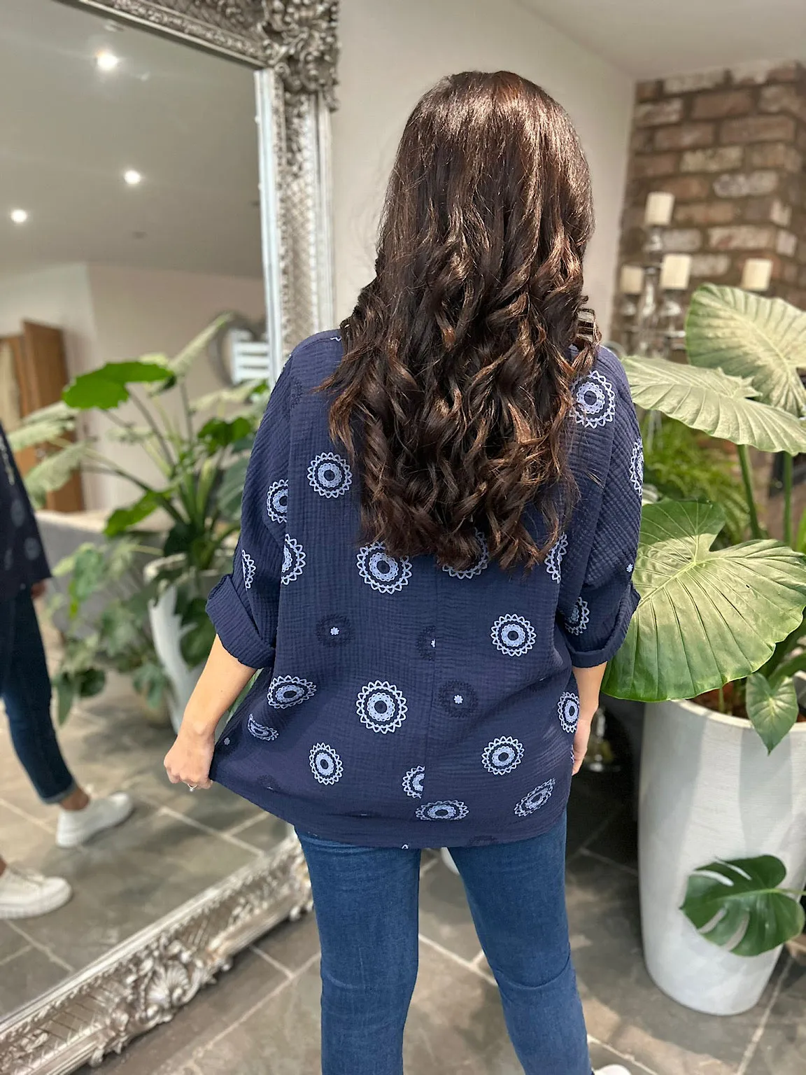 Navy Print Pippa Top