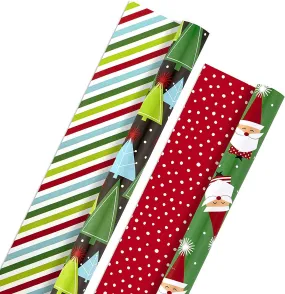 New Christmas Reversible Wrapping Paper Bundle