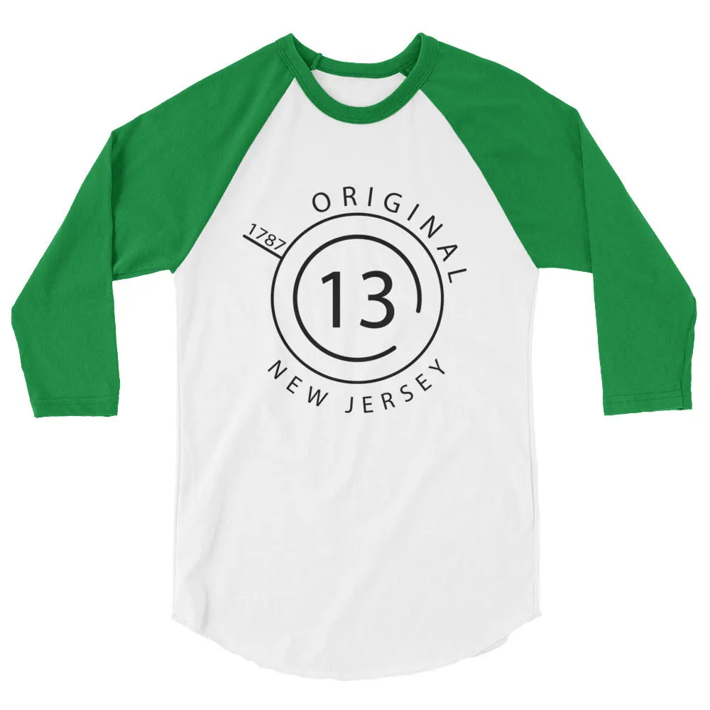 New Jersey 3/4 Sleeve Raglan Shirt with Original 13 Design