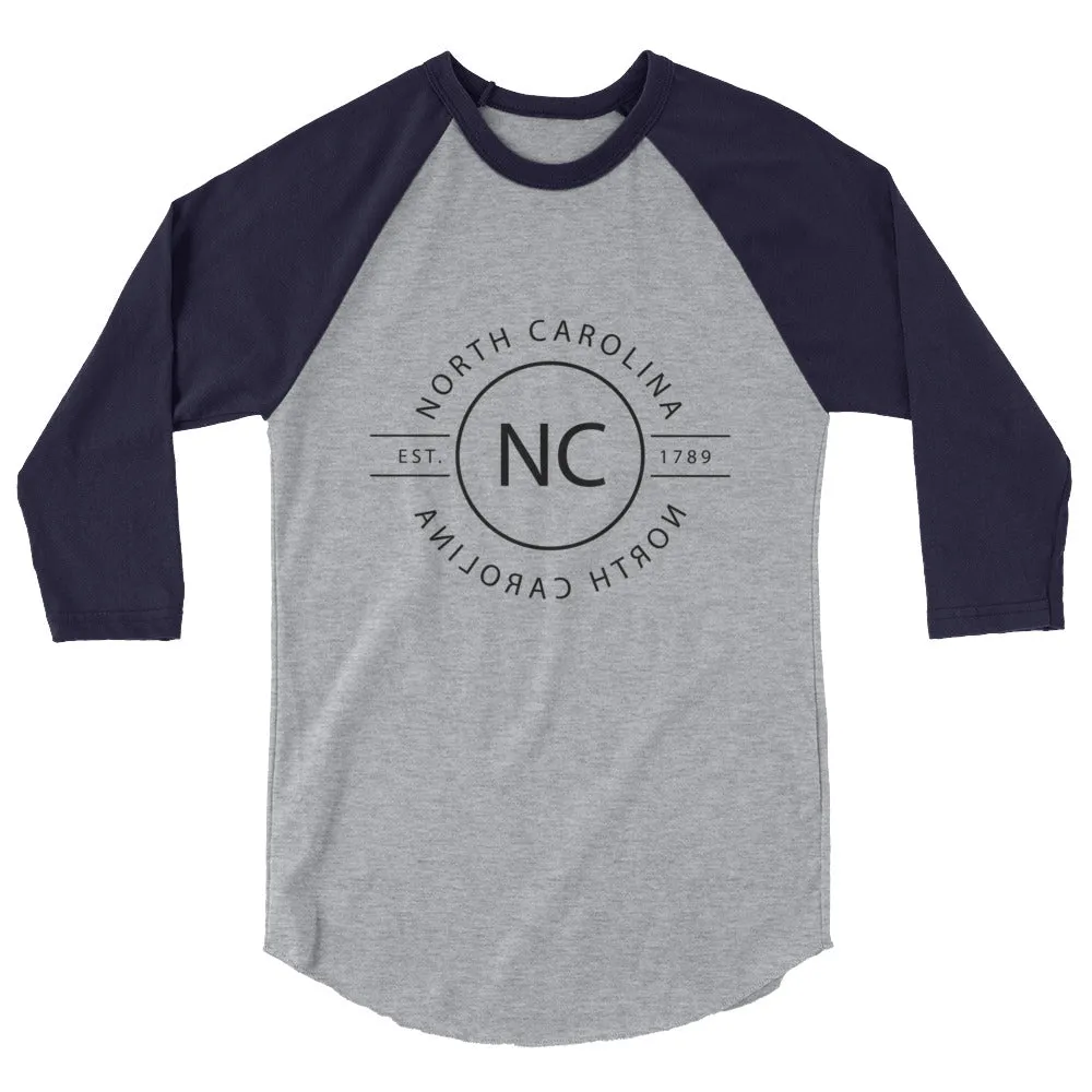 North Carolina 3/4 Sleeve Raglan Shirt Reflections - Shop Now!