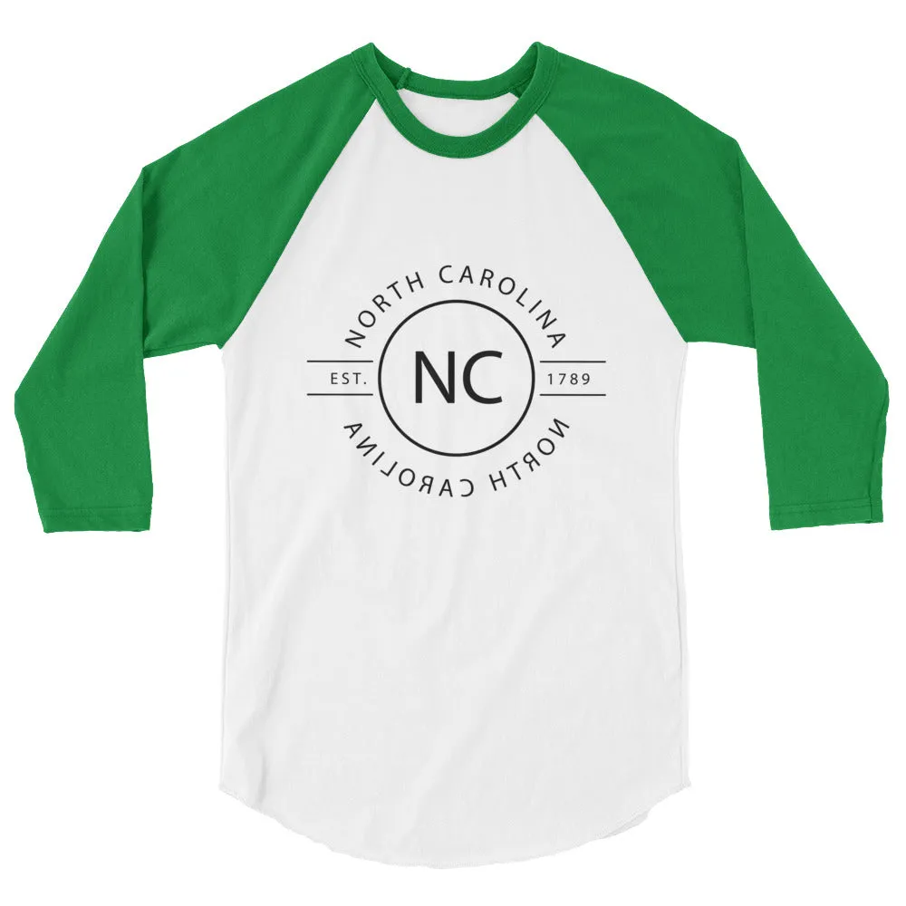 North Carolina 3/4 Sleeve Raglan Shirt Reflections - Shop Now!