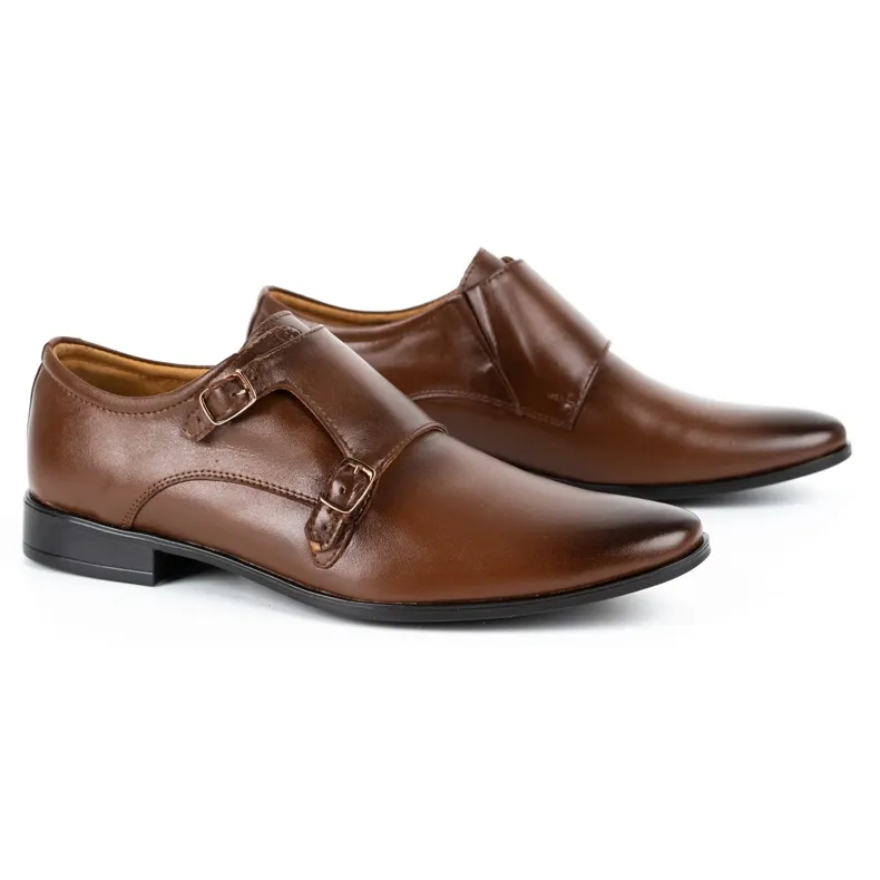 Olivier Leather formal shoes Monki 287LU brown