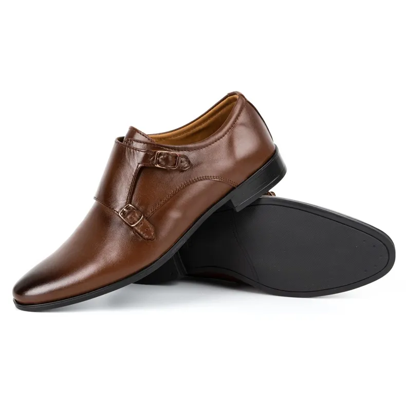 Olivier Leather formal shoes Monki 287LU brown