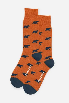 Orange Bear Socks - Buy Now