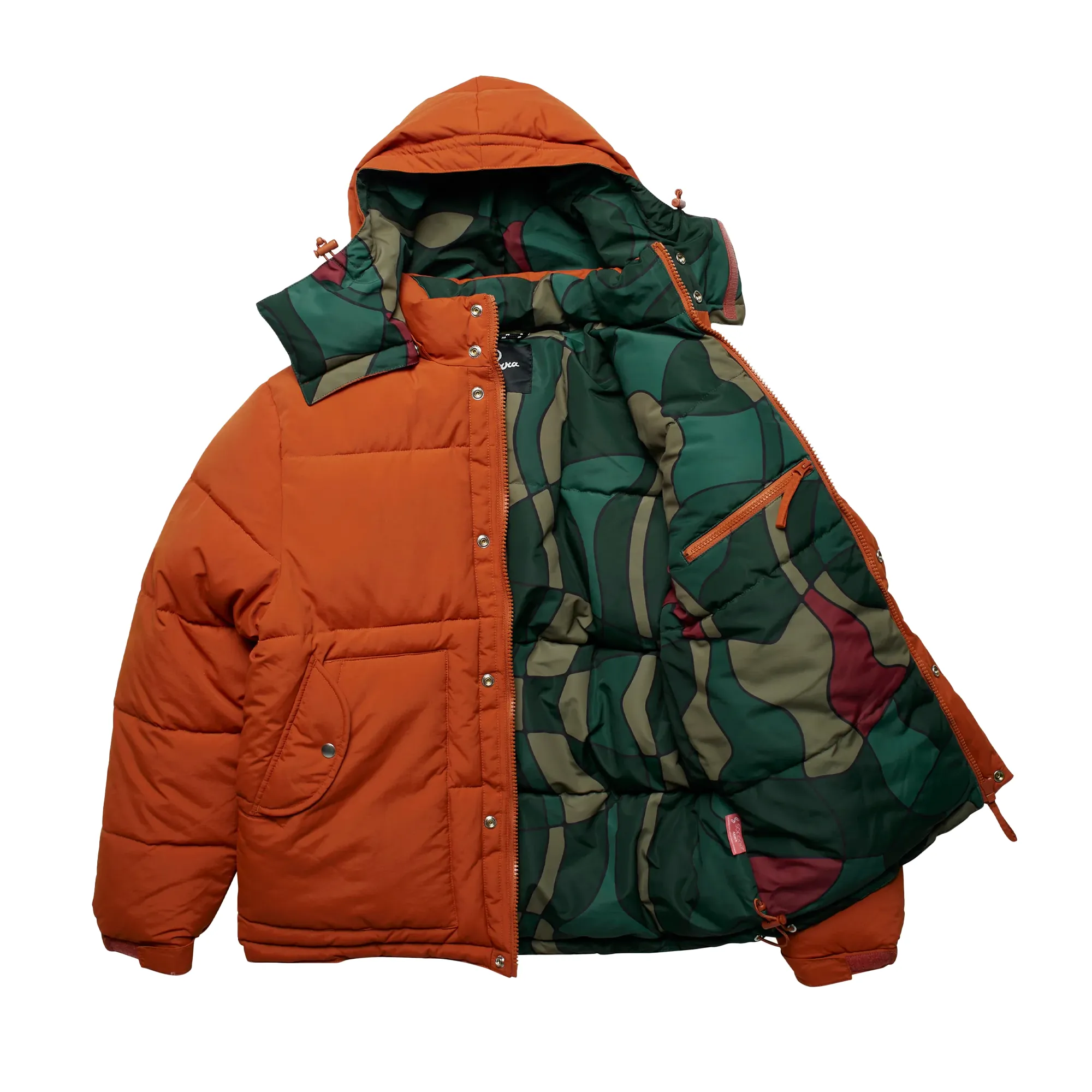 Parra Trees In The Wind Puffer Jacket Sienna Orange - 50242