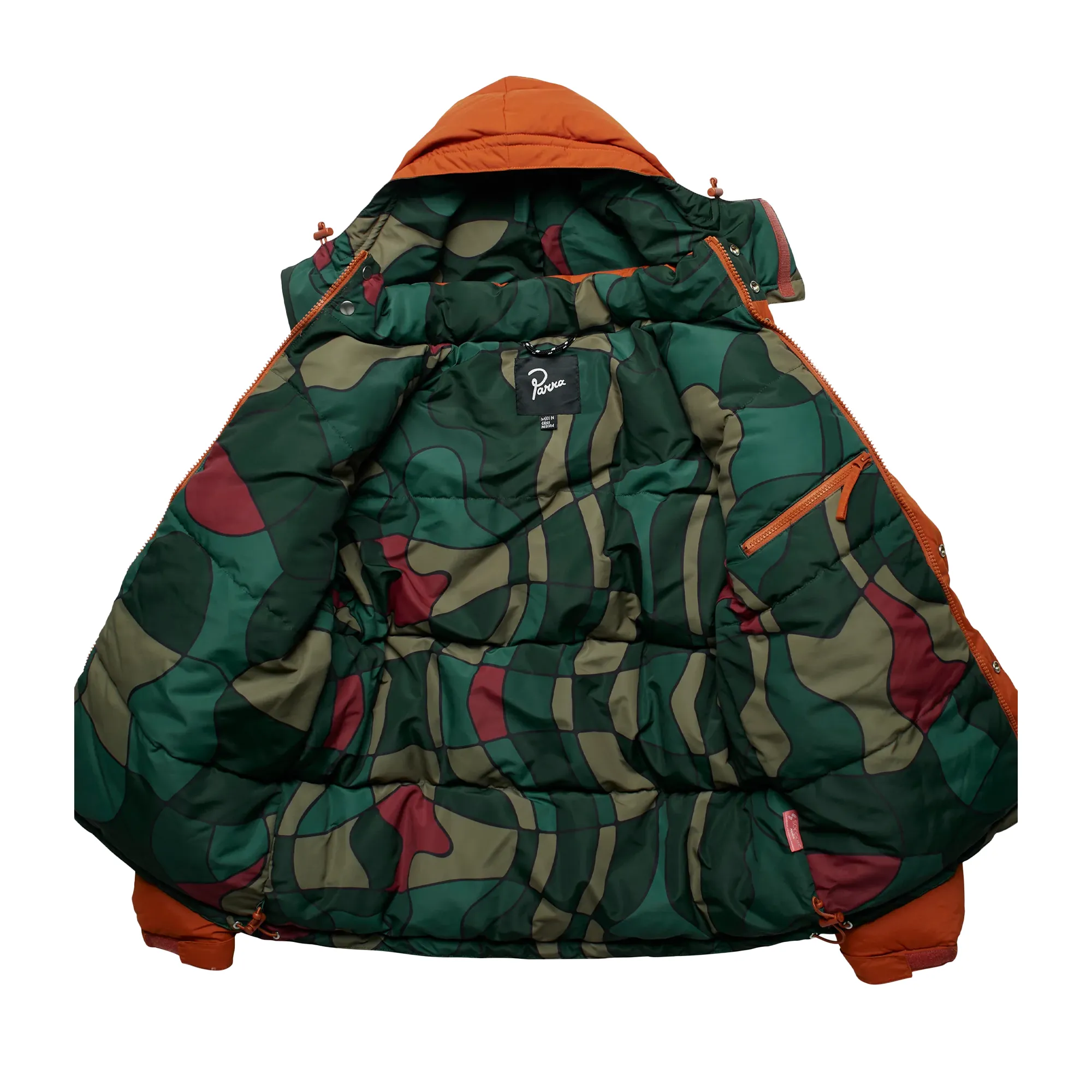 Parra Trees In The Wind Puffer Jacket Sienna Orange - 50242