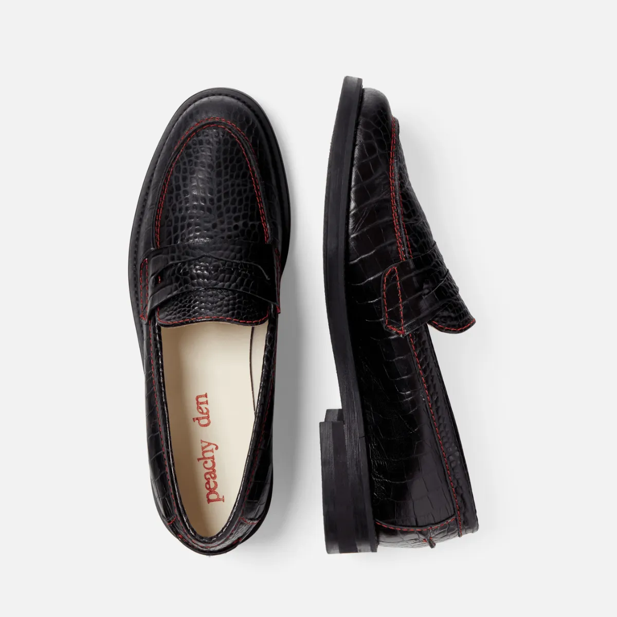 Peachy Den Black Croc Loafer - Women's