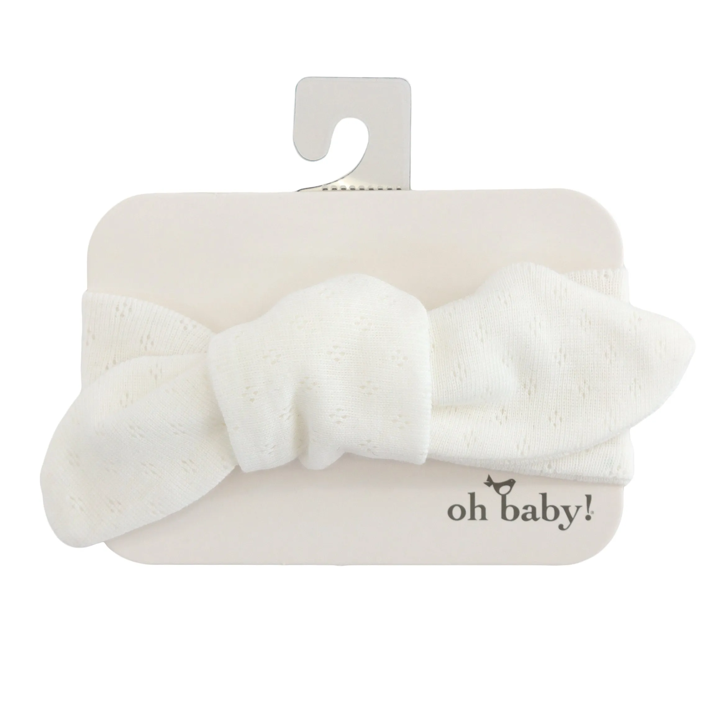 Pointelle Tie Turban in Heather Cream - Shop now for baby turbans