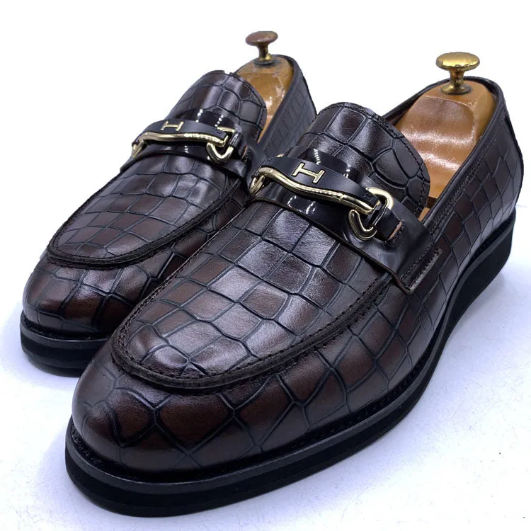 PRD brown cracked leather dress shoe