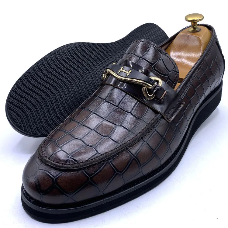 PRD brown cracked leather dress shoe