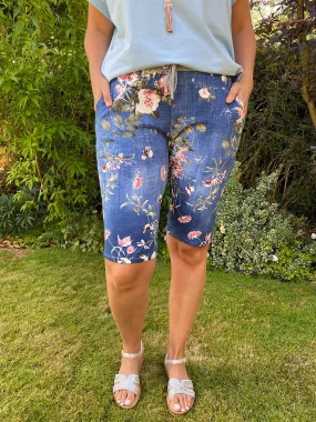 Printed Floral Jogger Shorts Trinny